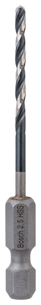 HSS Spiralbohrer mit Sechskantschaft 2,5 mm