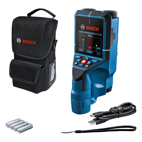 Bosch D-Tect 200 C Wandscanner mit Koffer und Zubehör. Produktbild Lieferumfang