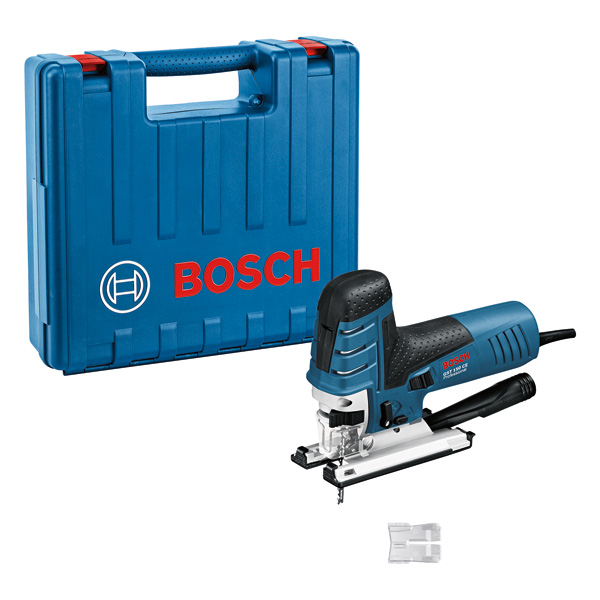Stichsäge Bosch GST 150 CE mit Tragekoffer. Produktbild Lieferumfang