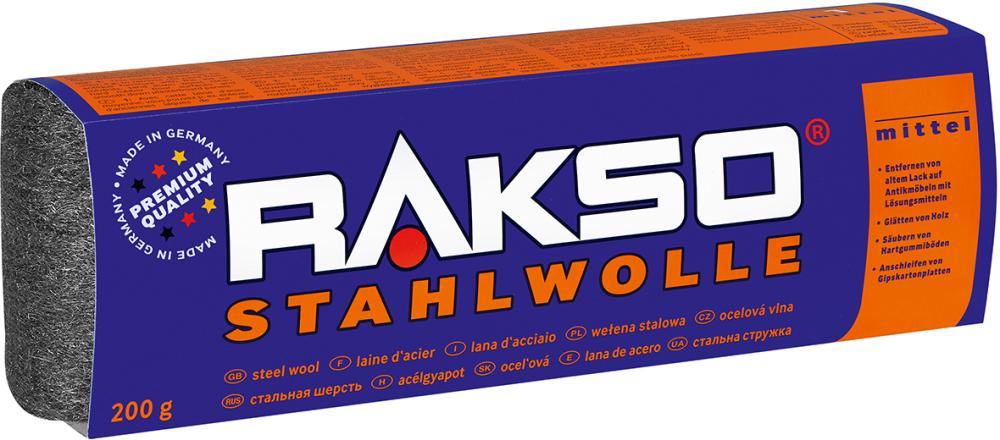 Stahlwolle Gr. 0 mittel, EK 200 g Rakso Stahlwolle Gr. 0 mittel, EK 200 g Rakso