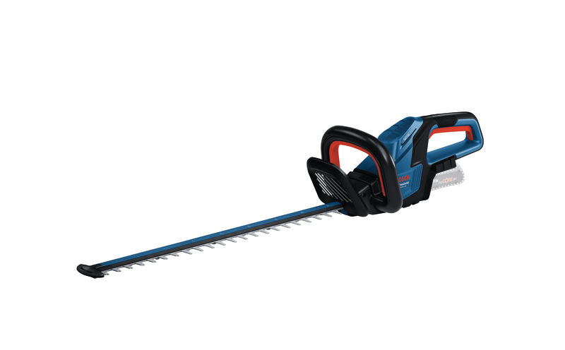 Akku-Heckenschere GHE 18V-60 von Bosch zum Heckenschneiden. Produktbild dynamisch