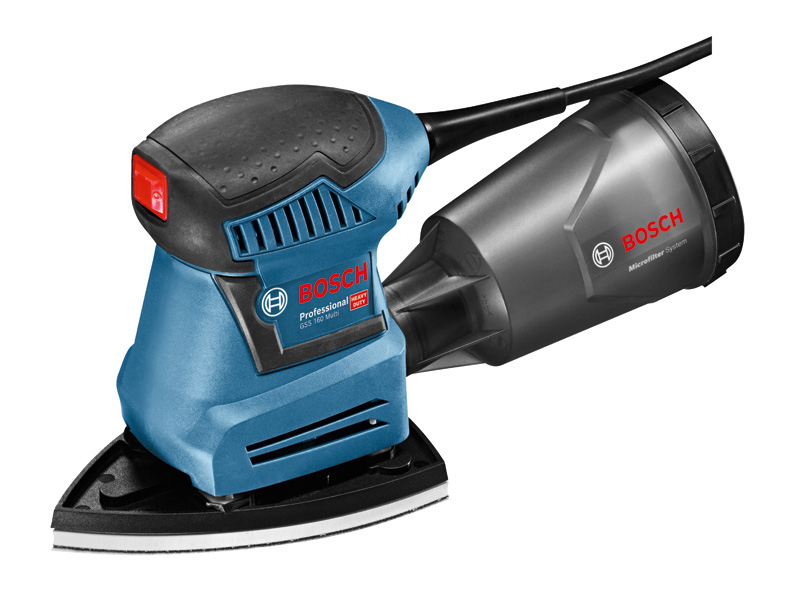 Bosch GSS 160 Multi-Exzenterschleifer mit Mikrofiltersystem. Produktbild dynamisch