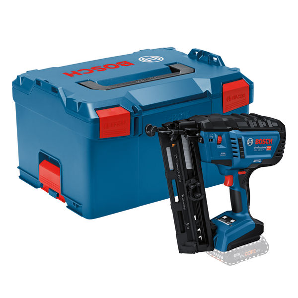 Akku-Nagler GNH 18V-64 von Bosch mit Tragetasche. Produktbild Lieferumfang