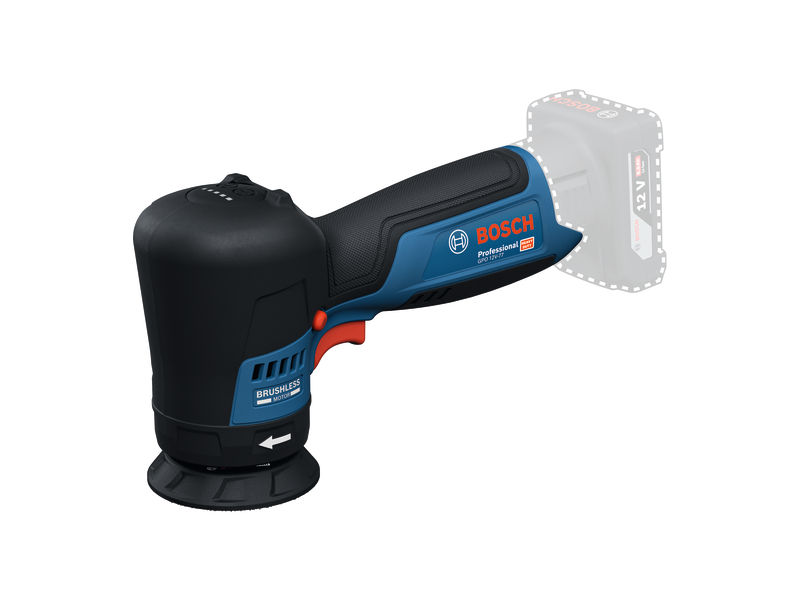 Polierer Bosch GPO 12V-77 mit bürstenlosem Motor. Produktbild dynamisch
