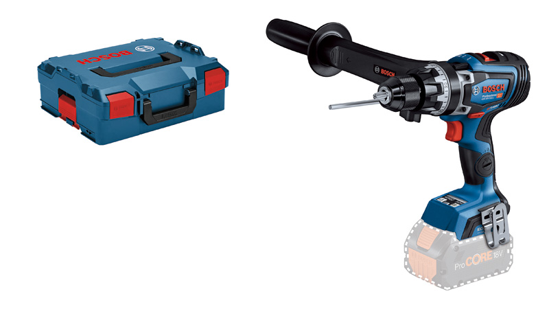 Bosch GSB 18V-150 C Akku-Schlagbohrschrauber mit Koffer. Produktbild Lieferumfang