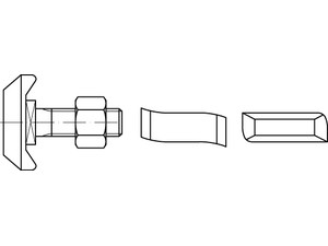 Hakenkopf-Schr. m. Mu ART 88940 Halfenschr. Typ 40/22 4.6 M 10 x 100 feuerverzinkt tZn S normal