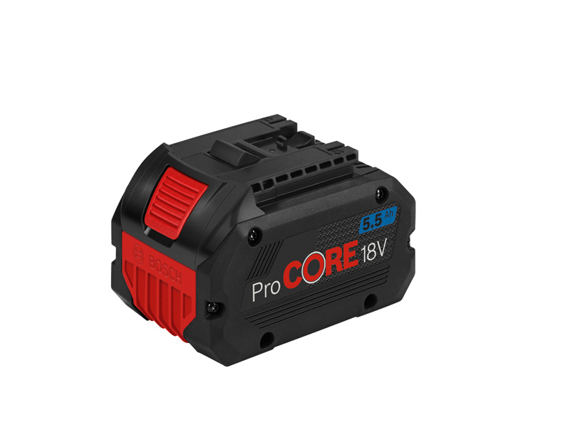 Bosch ProCORE18V 5,5 Ah Lithium-Ionen-Akku. Produktbild dynamisch