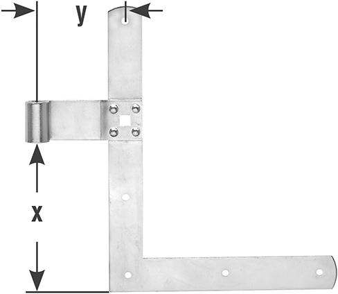 Paar Winkelbänder D13 250x200mm hell verz.