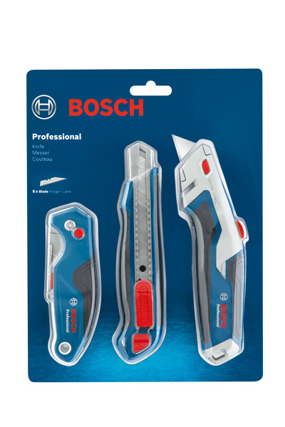 Bosch Messerset 3-tlg., Universal- und Abbrechklingen. Produktbild