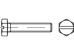 Sechskantschrauben DIN 933 8.8 M 4 x 10 -Sz galv. verzinkt mit Schlitz gal Zn S normal