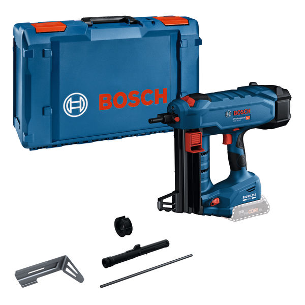 Bosch GNB 18V-40 Akku-Nagler mit Koffer und Zubehör. Produktbild Lieferumfang