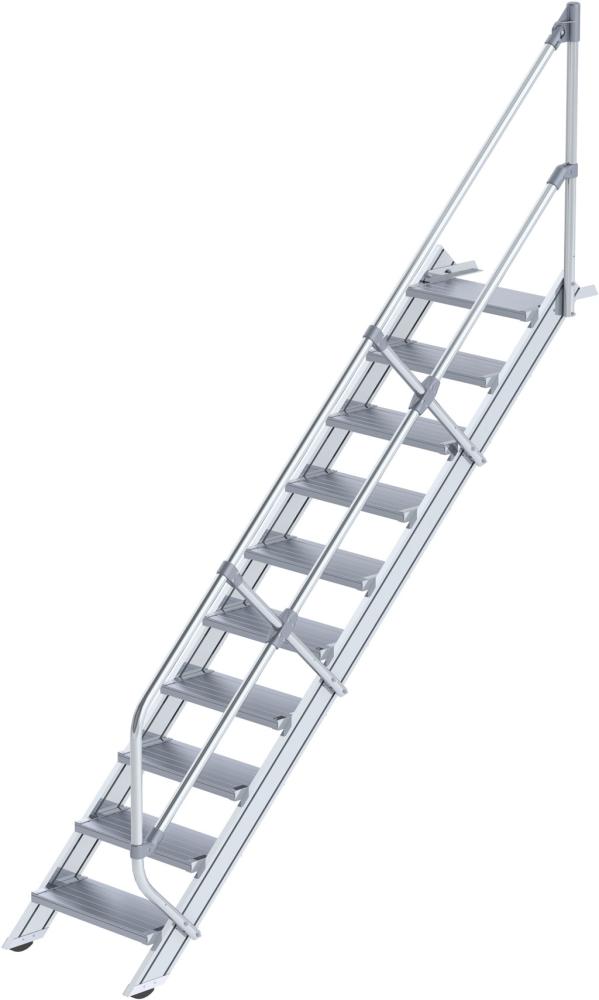 Alu-Treppe 45 Grad 10 Stufen B 600 mm lichte Höhe 2080 mm Ausladung 2341 mm Alu-Treppe 45 Grad 10 Stufen B 600 mm lichte Höhe 2080 mm Ausladung 2341 mm