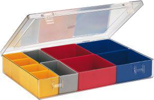 Sortimentkasten m.Deckel B307xT225xH50 mm mit 10 Einsätze LA-KA-PE Sortimentkasten m.Deckel B307xT225xH50 mm mit 10 Einsätze LA-KA-PE