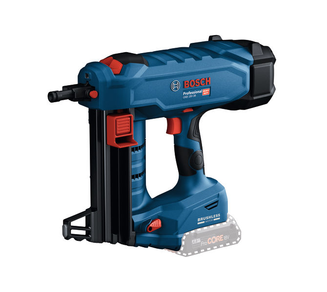 Akku-Nagler GNB 18V-38 von Bosch mit ProCORE-Akku. Produktbild dynamisch