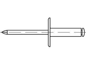 Offene Blindniete ART 88409 Blindniete Alu/St. verz. FLAKO K 14 5 x 10 S normal