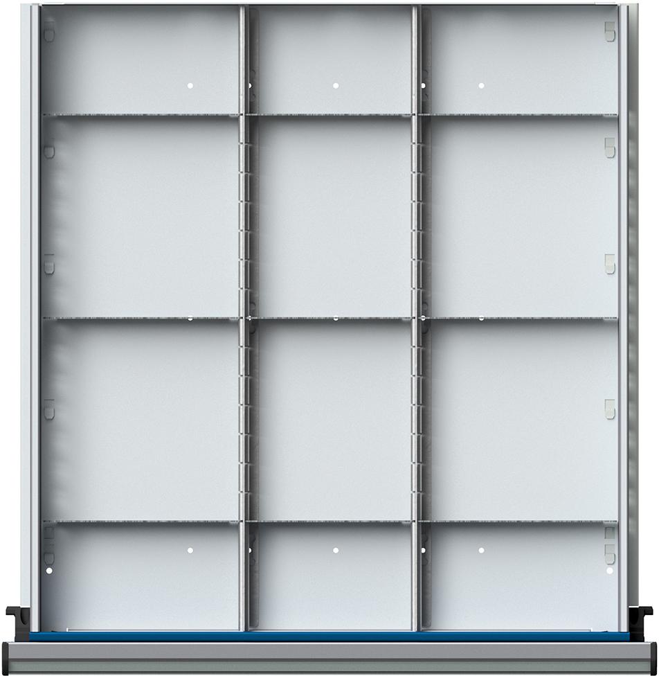 Schubladeneinteilungssatzfür FH 180-360mm 1/3 Teilung f.Schublade B500xT540 mm Schubladeneinteilungssatzfür FH 180-360mm 1/3 Teilung f.Schublade B500xT540 mm