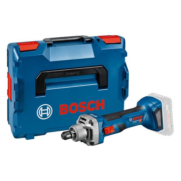 Bosch GGS 18V-20 Akku-Geradschleifer mit L-Boxx-Koffer. Produktbild Lieferumfang