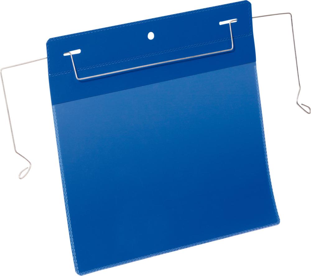 Dokumententasche B210xH148 mm A5 quer blau mit Drahtbügel VE 50 Stück