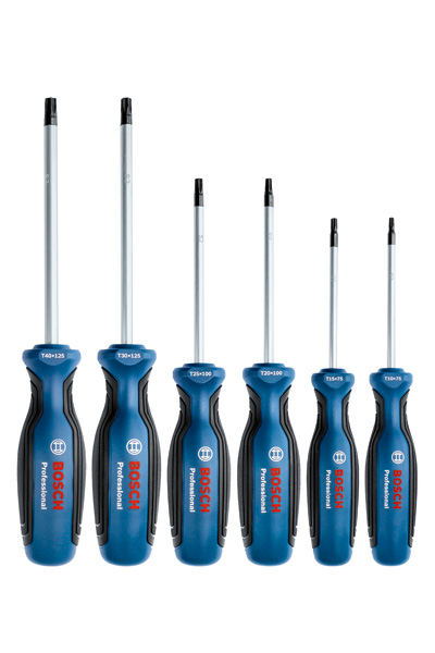 Bosch Schraubendrehersatz 6-tlg. TX mit ergonomischen Griffen. Produktbild