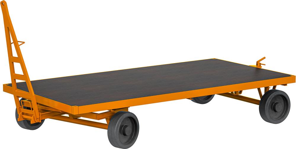 ROLLCART Schwerl.-Indust-rieanhänger 1-Achs-Drehs-chemel. 5000kg 3000x1500-mm VG-Bereif. 400x130mm