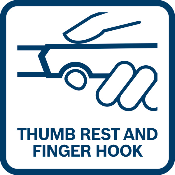 Daumenauflage und Fingerhaken Logo/Symbolbild