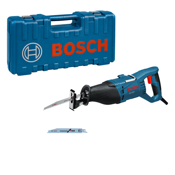 Bosch GSA 1100 E Säbelsäge mit Koffer. Produktbild Lieferumfang