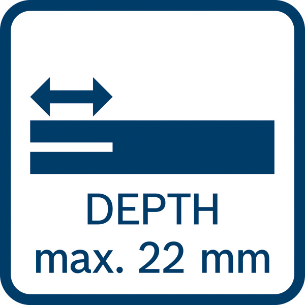 Max. 22 mm Schnitttiefe Logo/Symbolbild