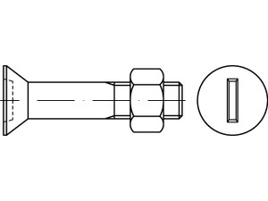 Senkschr. mit Schlitz DIN 7969 Mu 4.6 / CE M 12 x 30 galv. verzinkt gal Zn S normal