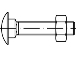 Flachrundschrauben DIN 603 Mu St. M 8 x 70 Gewinde bis Vierkant S normal