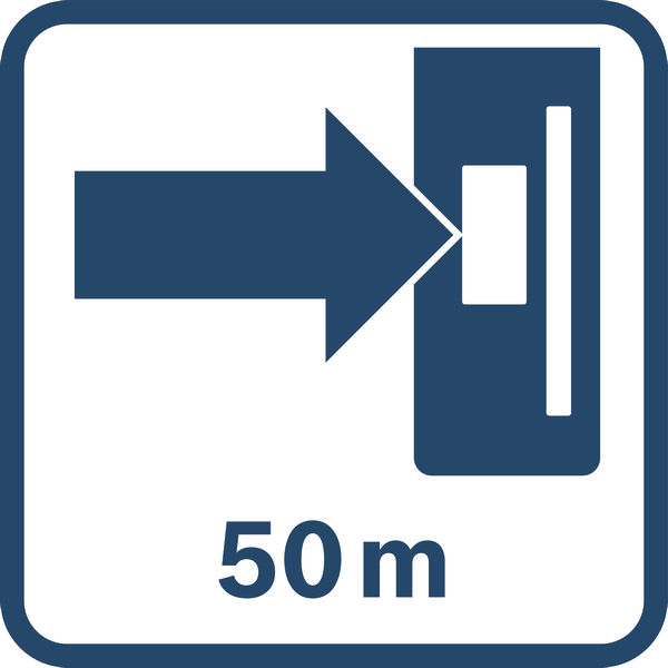 Arbeitsbereich 50 m Logo/Symbolbild