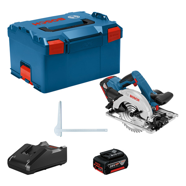 Bosch GKS 18V-57 G Akku-Kreissägen-Set mit Koffer. Produktbild Lieferumfang