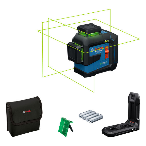 Bosch GLL 80-33 G Laser-Nivelliergerät mit Zubehör. Produktbild Lieferumfang