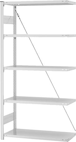 Anbauregal, 5 BD 2000x400x1000, hellgrau Anbauregal, 5 BD 2000x400x1000, hellgrau