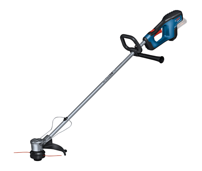 Akku-Rasentrimmer GRT 18V-33 von Bosch mit ergonomischem Griff. Produktbild dynamisch