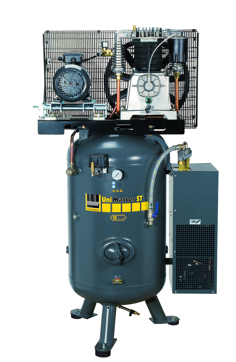 Stationärer Kolbenkompressor UNM STS mit Kältetrockner